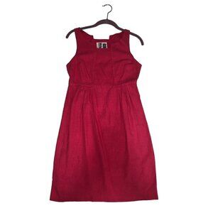 Anthropologie Dress Size 2 Sleeveless Pink Cotton Rose Cool Summer Knee Length